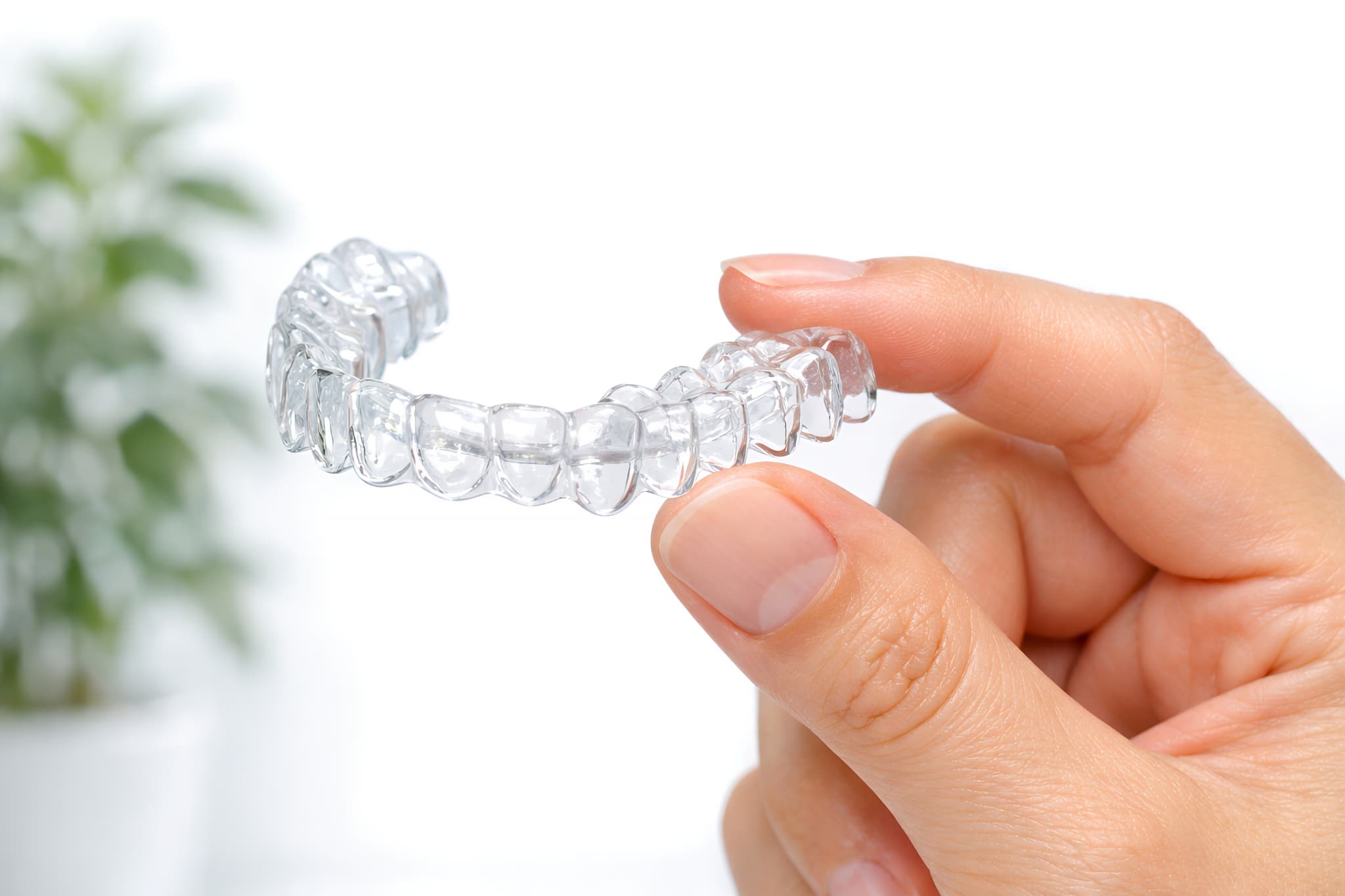 インビザラインを持つ手