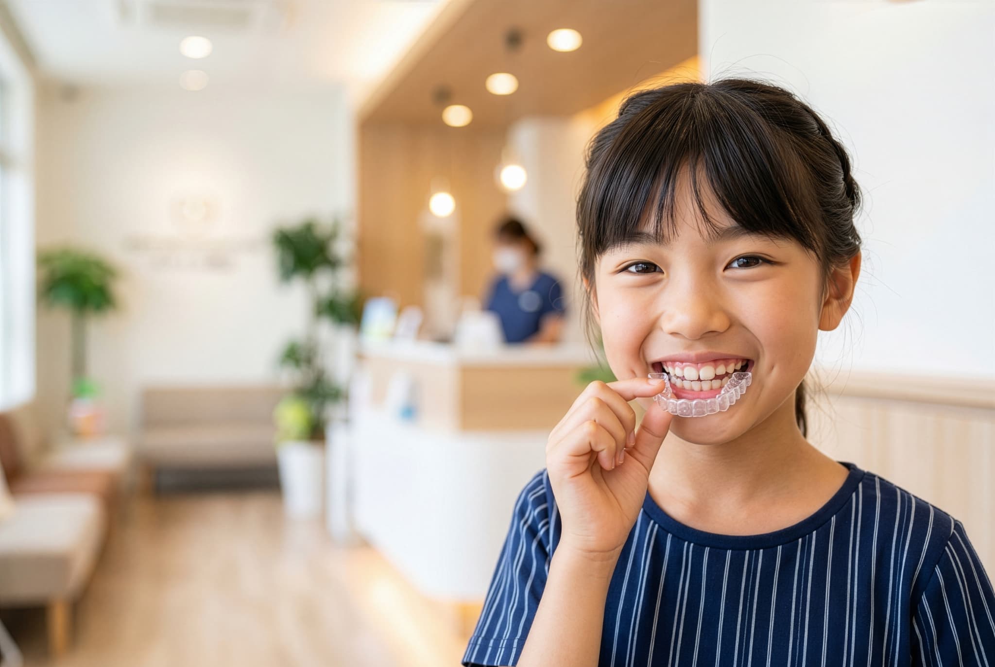 インビザライン・ファーストで歯の矯正をする女の子