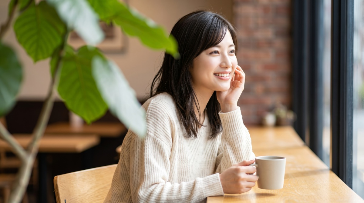 ワイヤー矯正で整った歯並びになった笑顔の女性